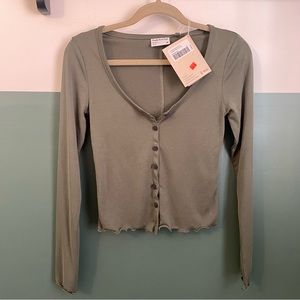 Frank and Oak Ribbed Button Up Top